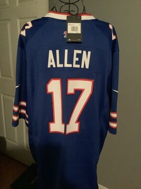 Nike Blue Football Jersey with White and Red Accents